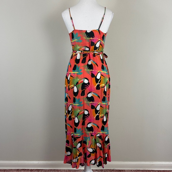 Farm Rio Toucan Tropical Wrap Maxi Dress Size XXS - Picture 7 of 7